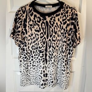Amazon Black and Cream Animal Print Women's Tee